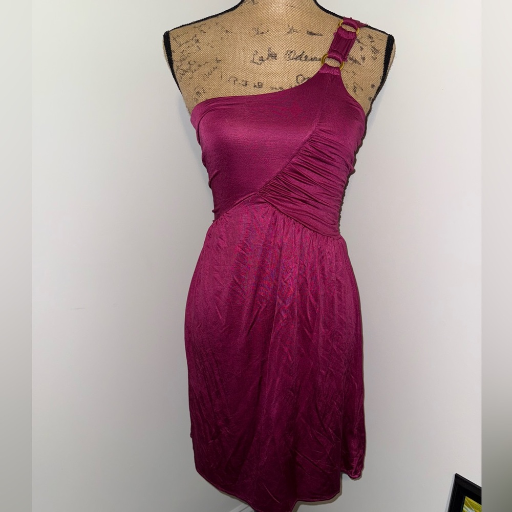 Arden B Magenta Dress - One Shoulder- Gently used